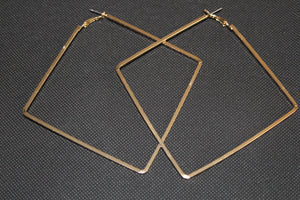Large Square Metal Hoop Earrings